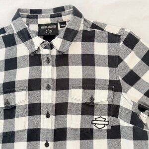 Harley Davidson Womens Flannel Shirt Large Embroidered 100% Cotton NWOT